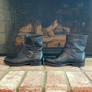 Frye Natalie short engineer boots, black, size 9
